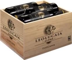 Leolucaia Alpha Rosso Trälåda Med 6 Flaskor