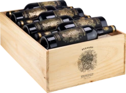 Pulsato Primitivo Di Manduria Vigne Vecchie Primitivo Di Manduria DOC, Trälåda Med 12 Flaskor