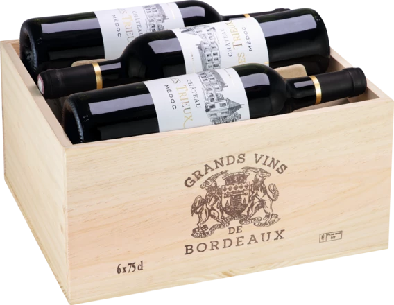 Château Les Trieux Médoc AOP, Trälåda Med 6 Flaskor 1 Château Les Trieux Médoc AOP, Trälåda Med 6 Flaskor